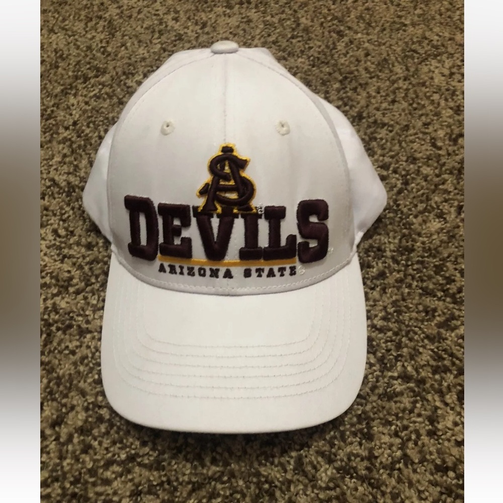 Arizona State Devils White Snapback Hat Top World Towcaps Adjustable Cap